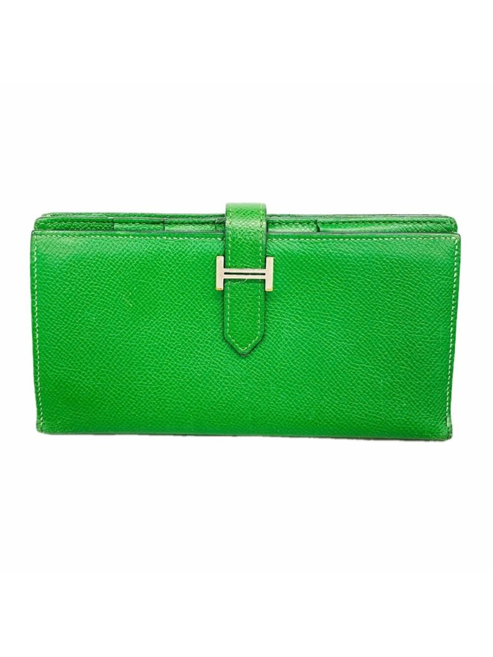 Hermes Wallet Bearn Soufflet Veau Epsom Bamboo Silver